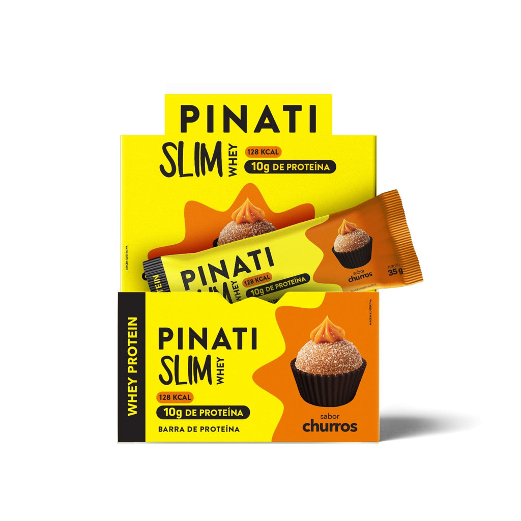 Barra de Proteina Pinati Slim Whey Churros 35 gr (Caixa 12 Unidades)