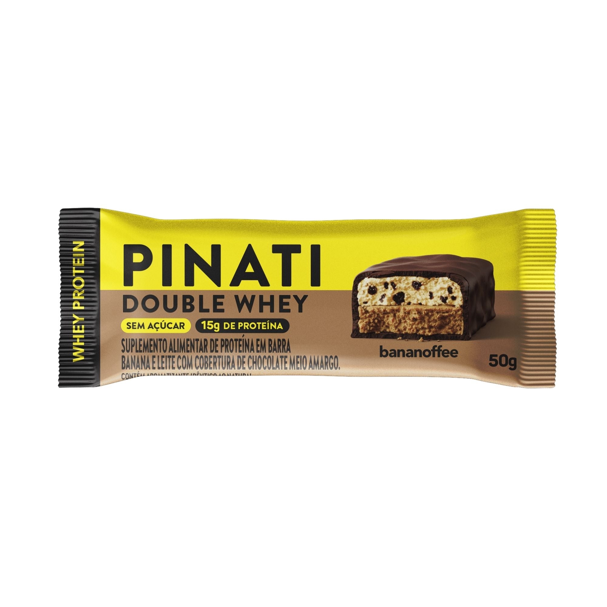 Barra de Proteina Pinati Double Whey Bananoffee 50 gr (UNIDADE)