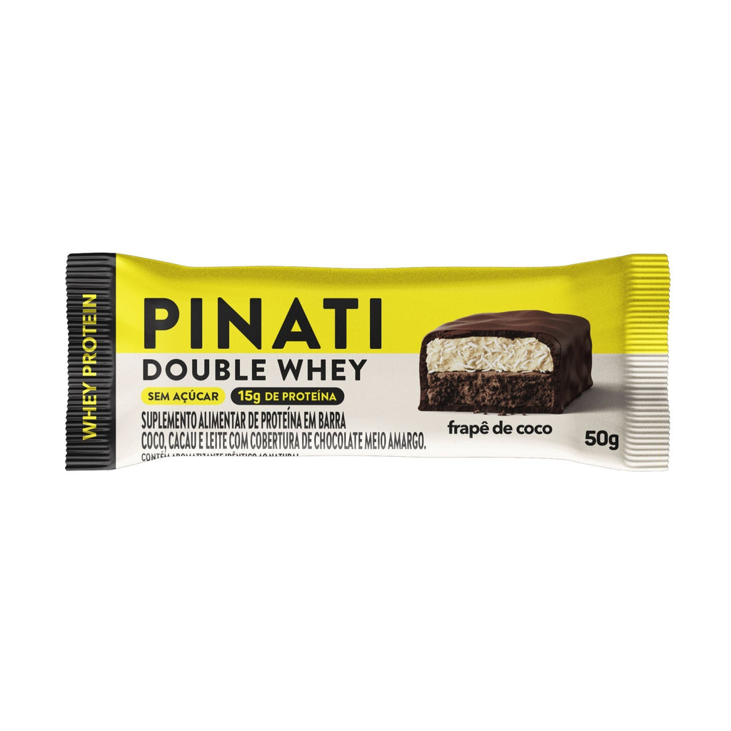 Barra de Proteina Pinati Double Frapê de coco 50 gr (Caixa 12 Unidades)