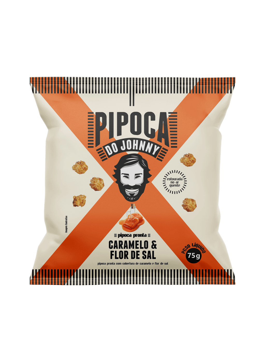 Pipoca Pronta Sabor Caramelo e Flor de Sal - Pipoca do Johnny