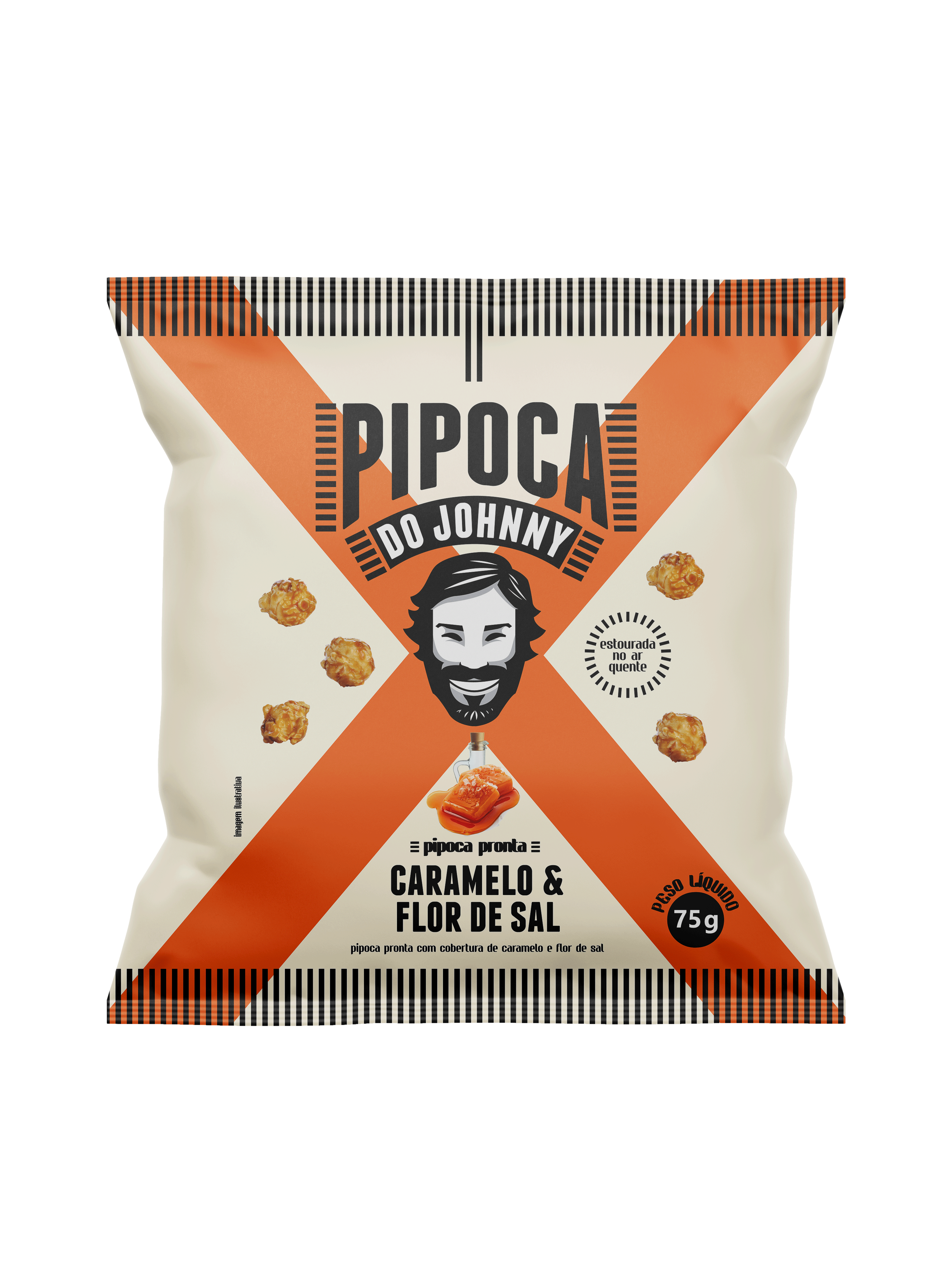 Pipoca Pronta Sabor Caramelo e Flor de Sal - Pipoca do Johnny