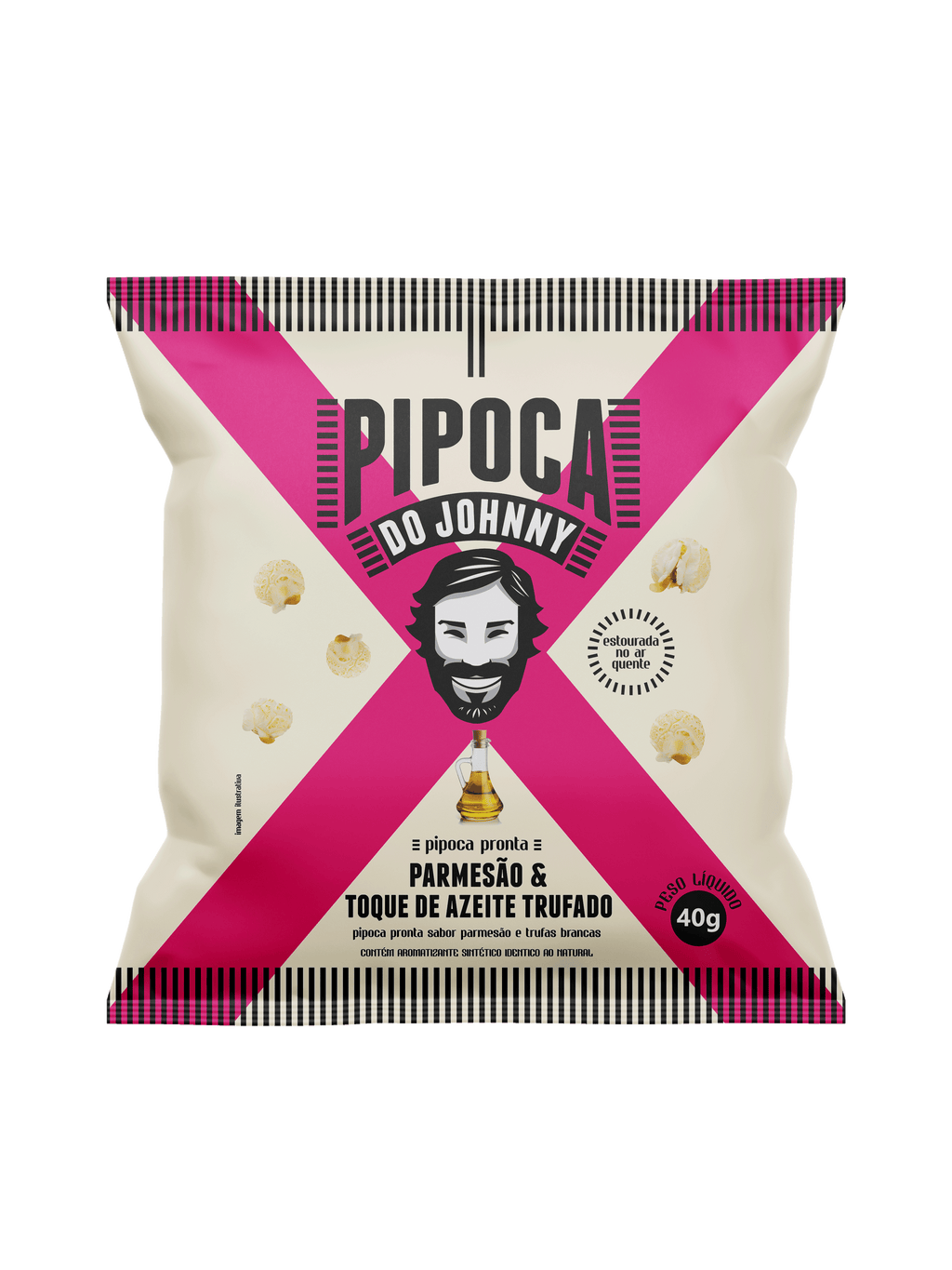 Pipoca Pronta Sabor Parmesão e Toque de Azeite Trufado - Pipoca do Johnny