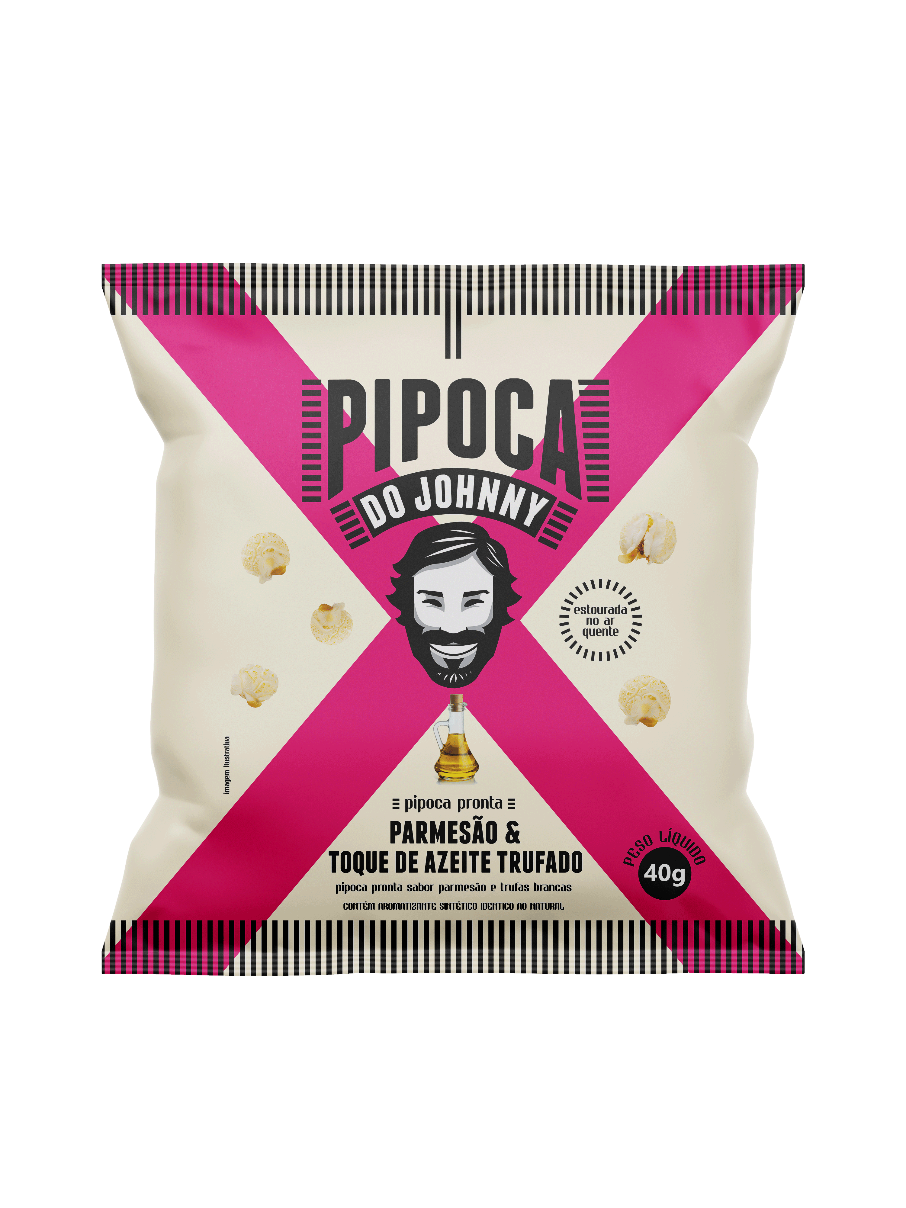 Pipoca Pronta Sabor Parmesão e Toque de Azeite Trufado - Pipoca do Johnny