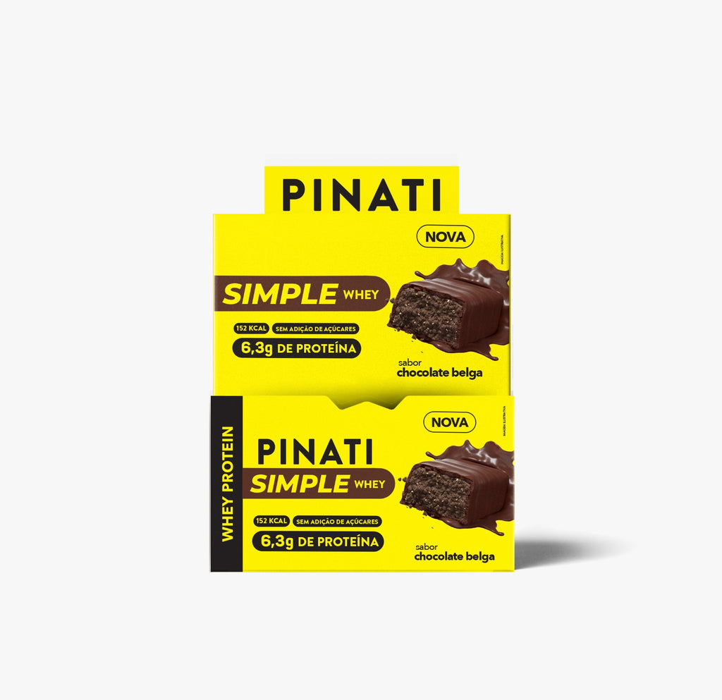 Barra de Proteina Pinati Simple Whey Chocolate Belga 35 gr (Caixa 12 Unidades)