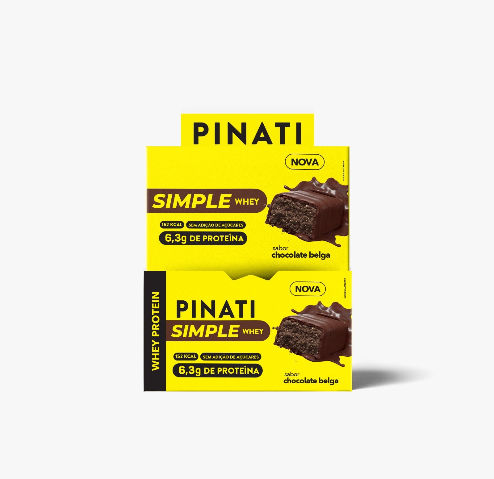 Barra de Proteina Pinati Simple Whey Chocolate Belga 35 gr (Caixa 12 Unidades)