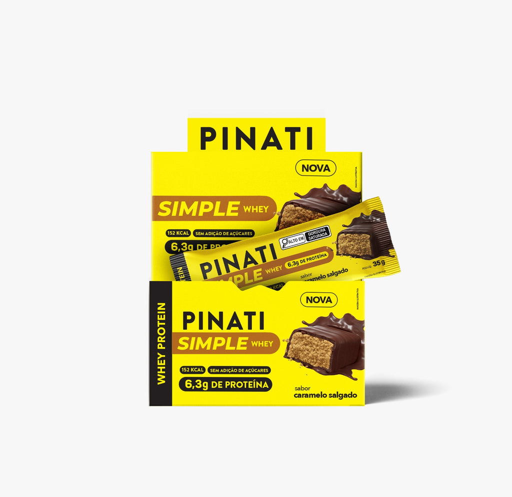 Barra de Proteina Pinati Simple Whey Caramelo Salgado 35 gr (Caixa 12 Unidades)