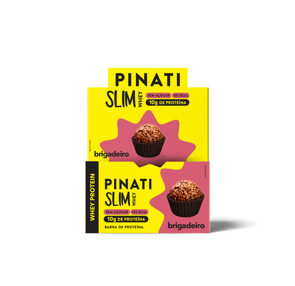 Barra de Proteina Pinati Slim Whey Brigadeiro 35 gr (Caixa 12 Unidades)